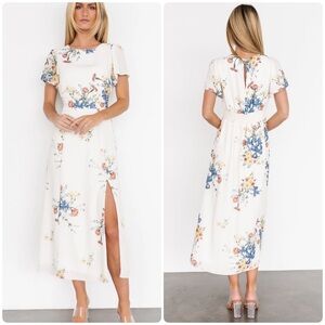 Baltic Born Kirsten Midi Dress Cream Floral Print